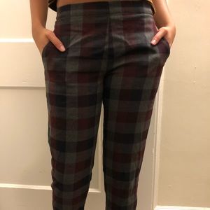 Plaid work pants